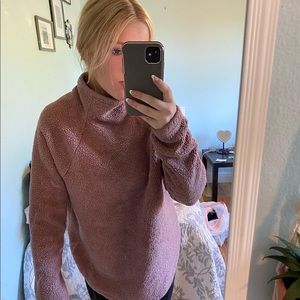 Pink fuzzy turtle neck sweat shirt